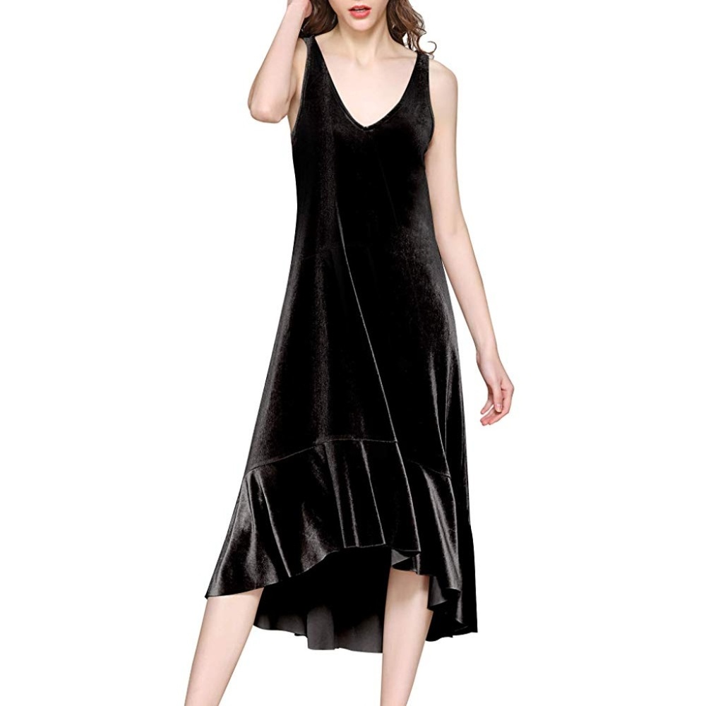 NWT Spicy Sandia Black Velvet Stretch Midi Dress